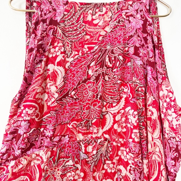 Free People Intimately Hot Pink and Red Floral Boho Harem Eazzzy Romper XS - Picture 7 of 11